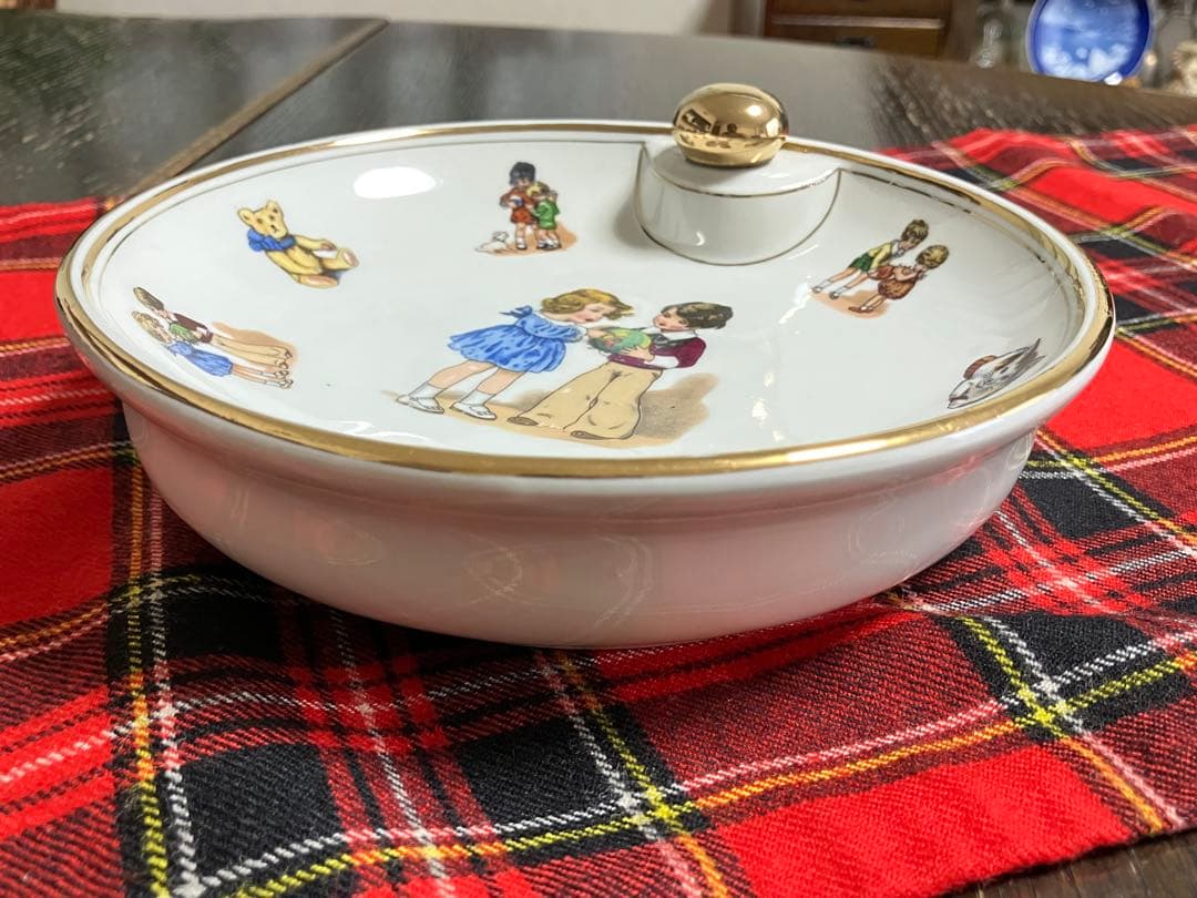 希少　アンティーク　LlMOGES リモージュ France 子供用保温皿