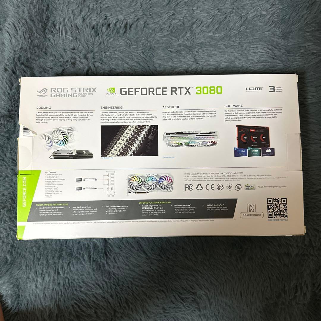 グラフィックボード・グラボ・ビデオカード ASUS ROG STRIX RTX3080 O10G GAMING White