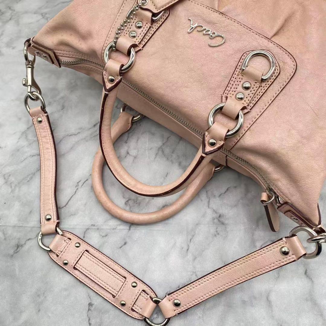 コーチ　ショルダーバッグ　2way 肩掛け　斜め掛け　ピンク　15445