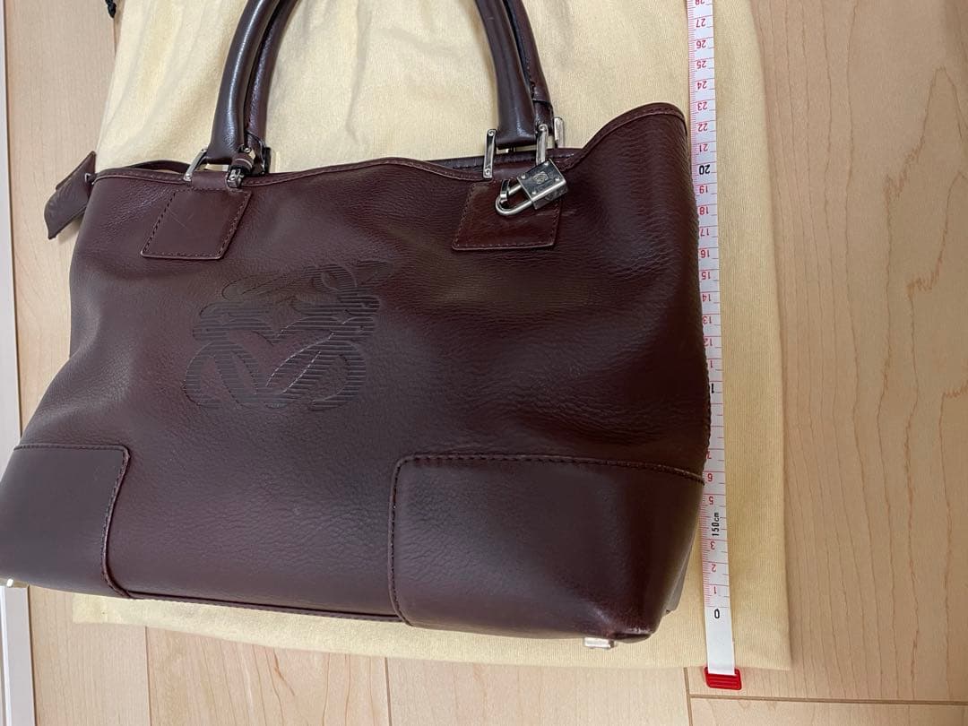 【美品】LOEWE ブラウンレザー バッグ