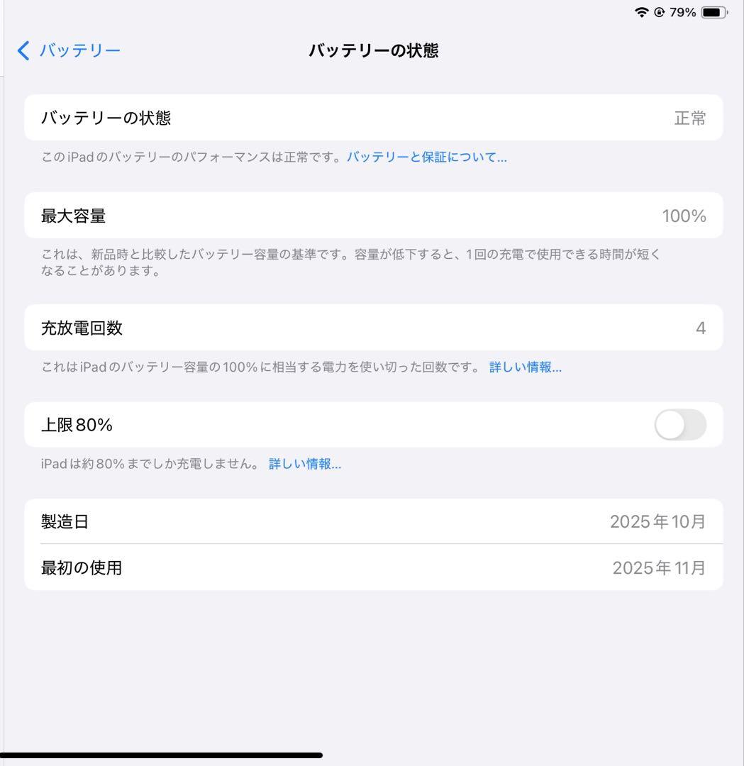 iPad mini A17 Pro 第7世代 バッテリー100%