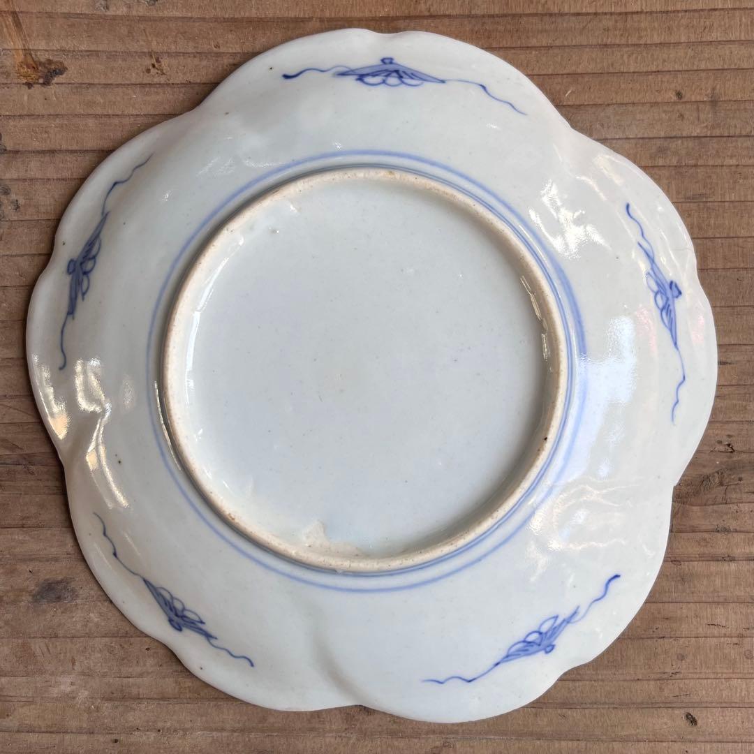 骨董　古伊万里　雛　　立雛　5寸皿　5客組