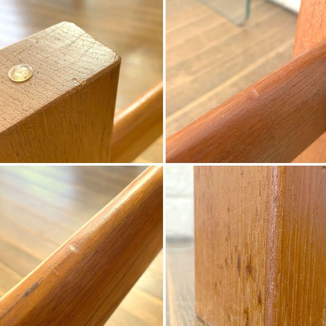 チーク材×ガラス センターテーブル ローテーブル 北欧 Vintage