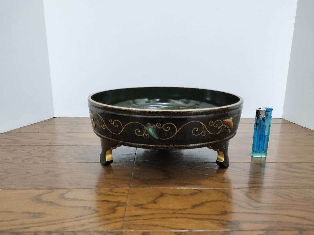 安藤七宝　漆盆　茶道　菓子盆　七宝　漆