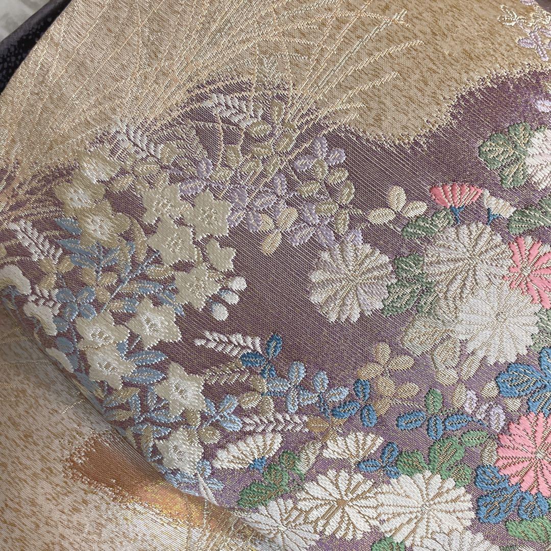 訪問着　フルセット　雪輪　松と梅　鹿の子絞り　金彩加工　手刺繍　着物　Q5