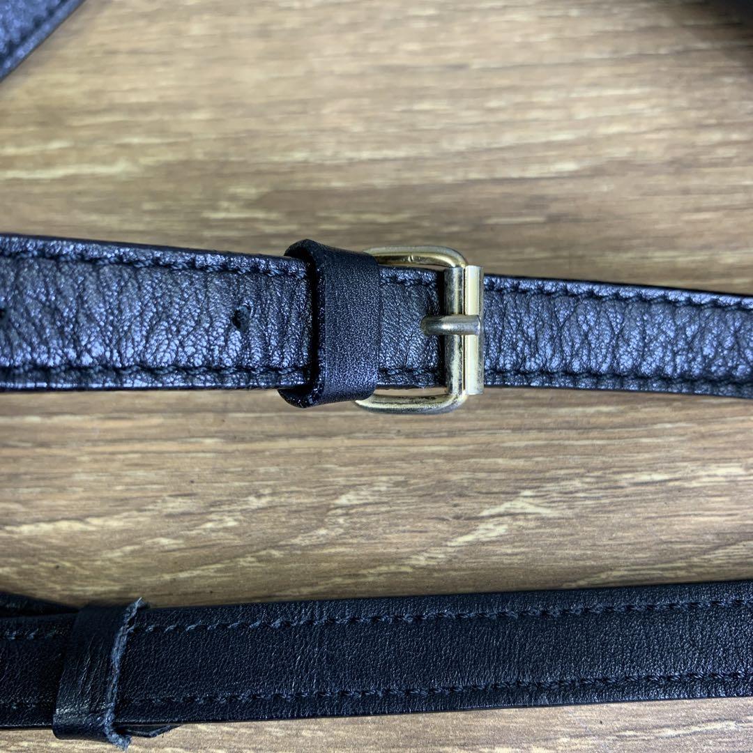 希少　1980年代　オールド　CELINE　レザーショルダーバッグ　ブラック