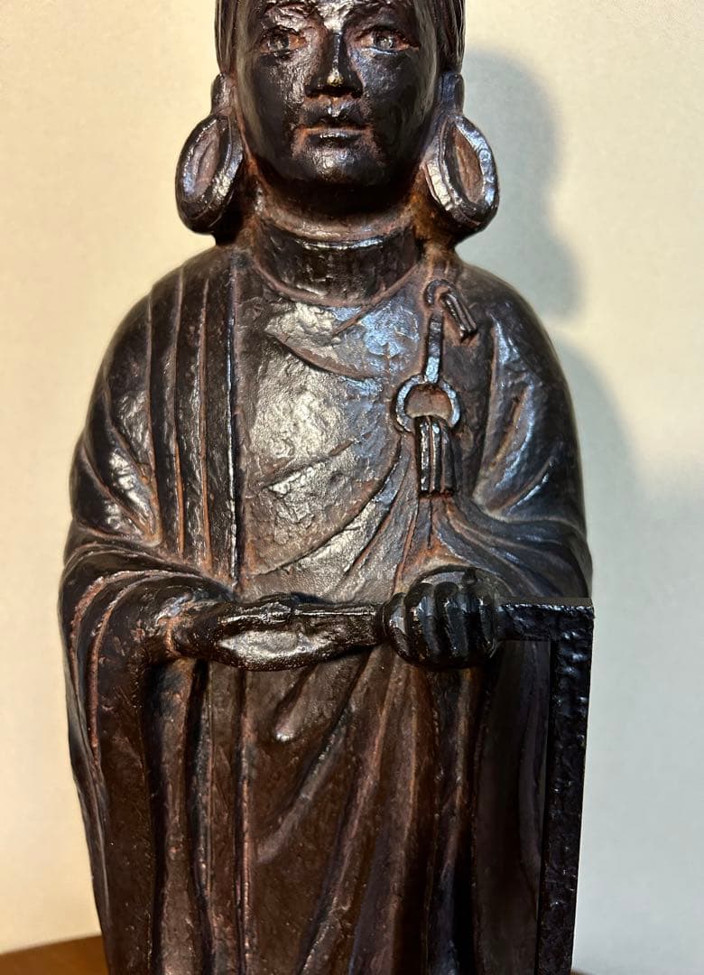 金工家 板坂辰治 銅造　聖徳太子像　共箱 置物 彫刻 彫像