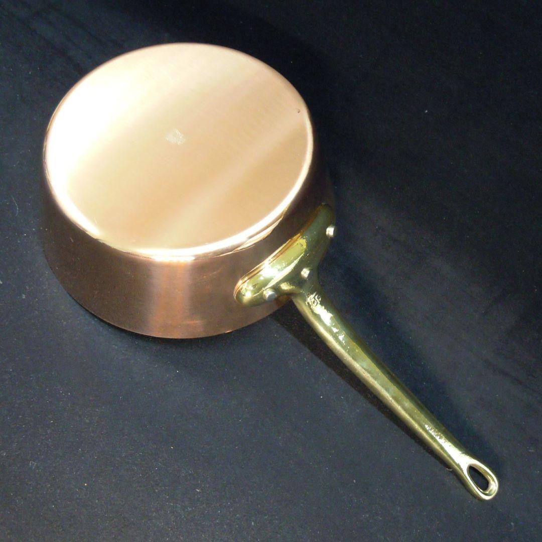 銅鍋 極厚3mm 径30cm 重量5kg テーパー型真鍮柄 和田助製作所 未使用