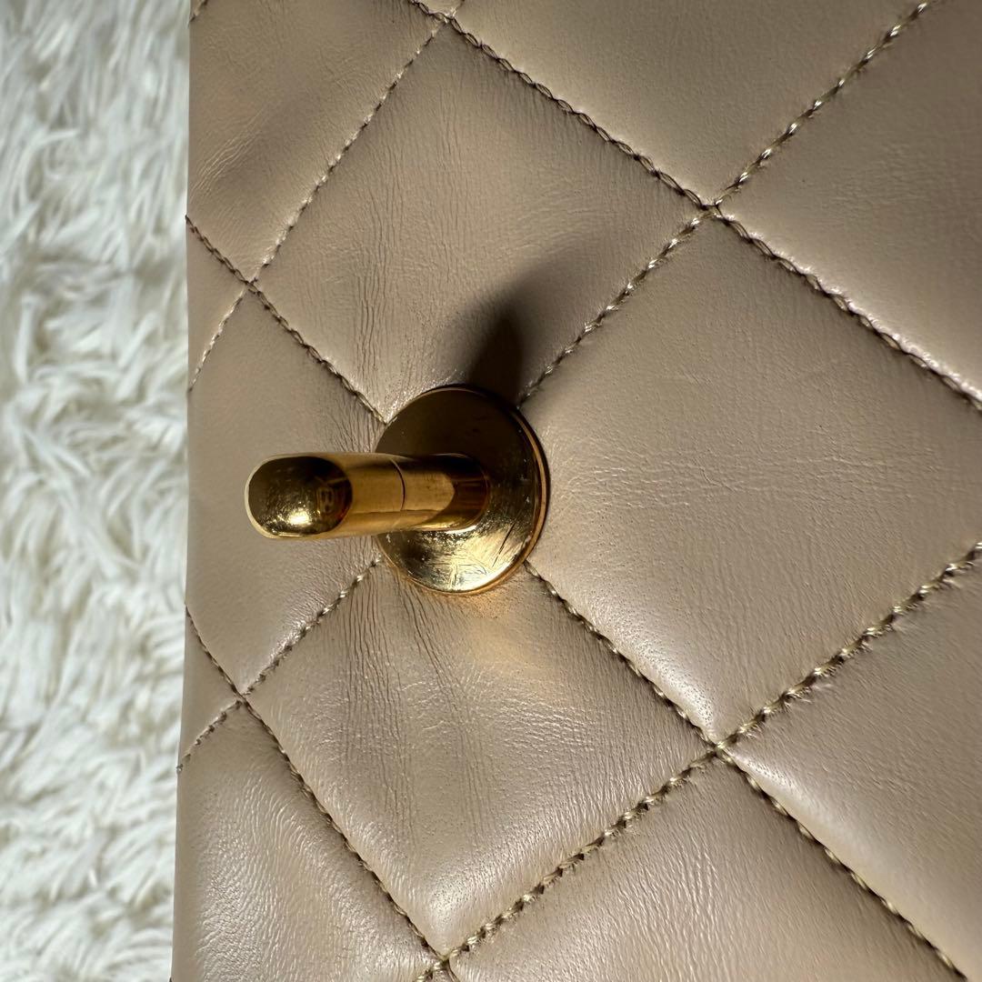 シャネル CHANEL マトラッセ ダイアナ チェーンバッグ 2番台 ベージュ