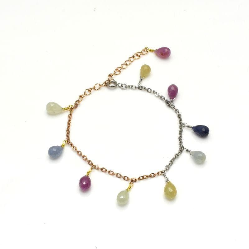 サファイア ドロップ マルチカラー ブレスレット 【M_10】 MAHALO