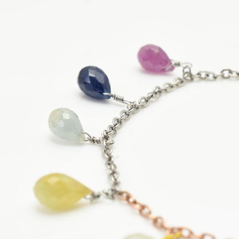 サファイア ドロップ マルチカラー ブレスレット 【M_10】 MAHALO