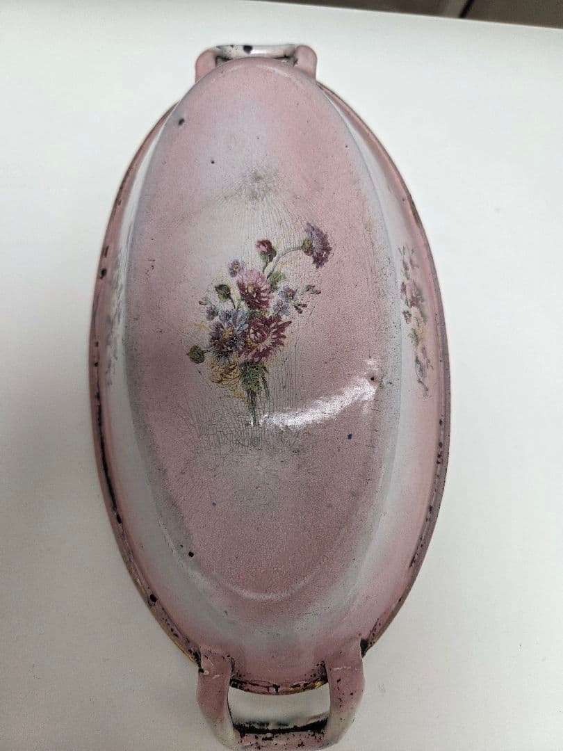 アンティーク花柄ホーロー鍋セット