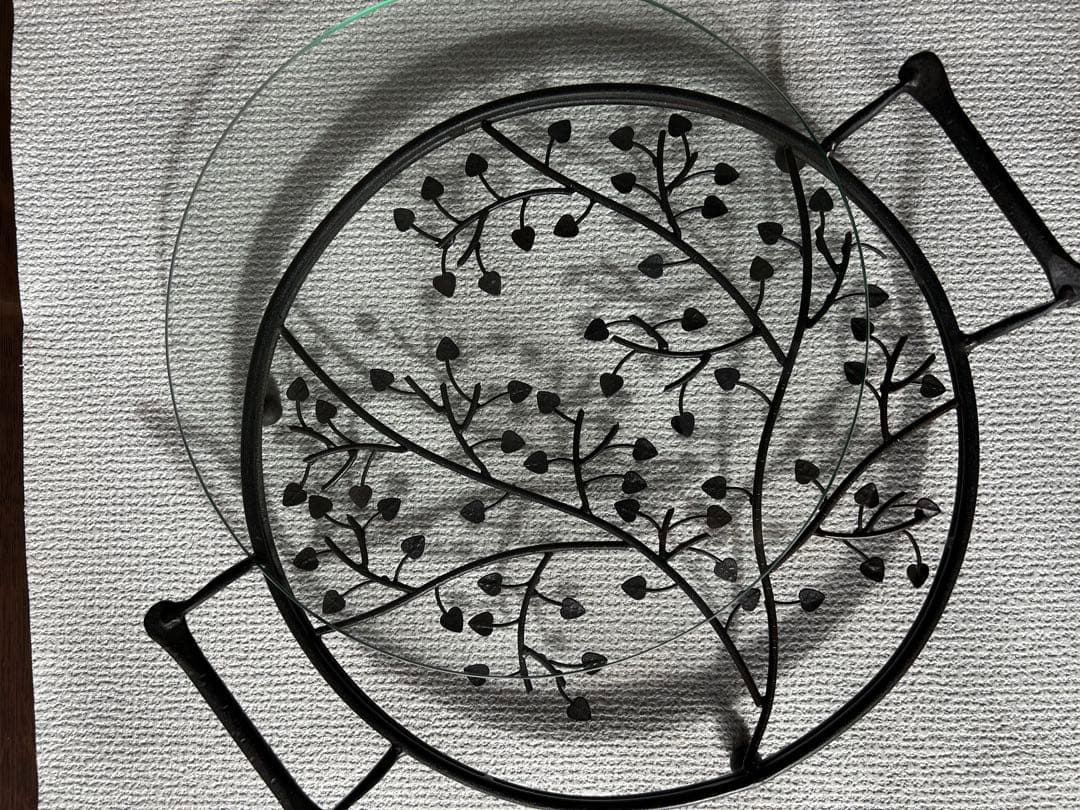 アイアントレイ　ガラスフラットトレイ