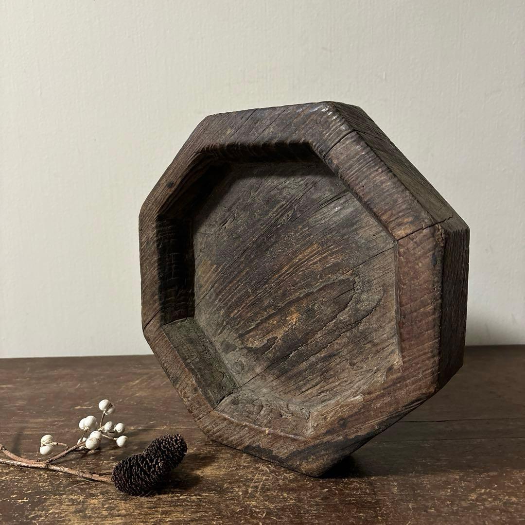 李朝木製灰皿　古民具　韓国古美術　花入　花器　和骨董　アンティーク　古道具