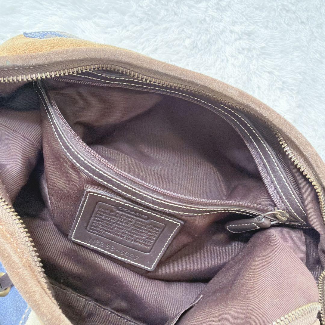 希少✨ COACH スエード レザー パッチワーク ショルダー バッグ 肩掛け