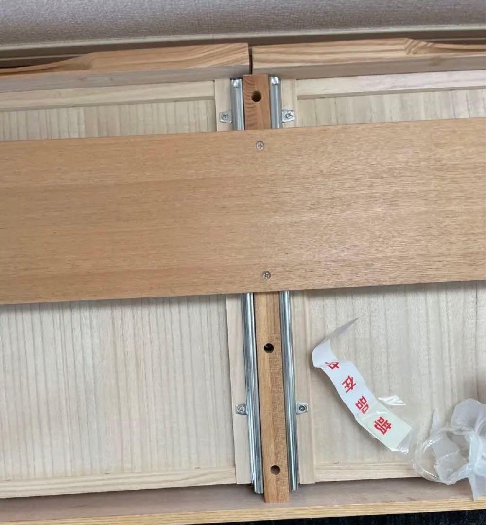 【売約済】天然木タモ突板デスク 幅150cm奥行45cm引出あり北欧風 長机