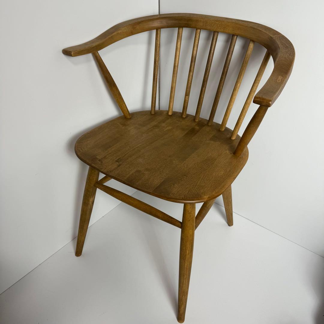 美品　関家具　ロメリア ダイニングチェア（ナチュラル） アームチェア