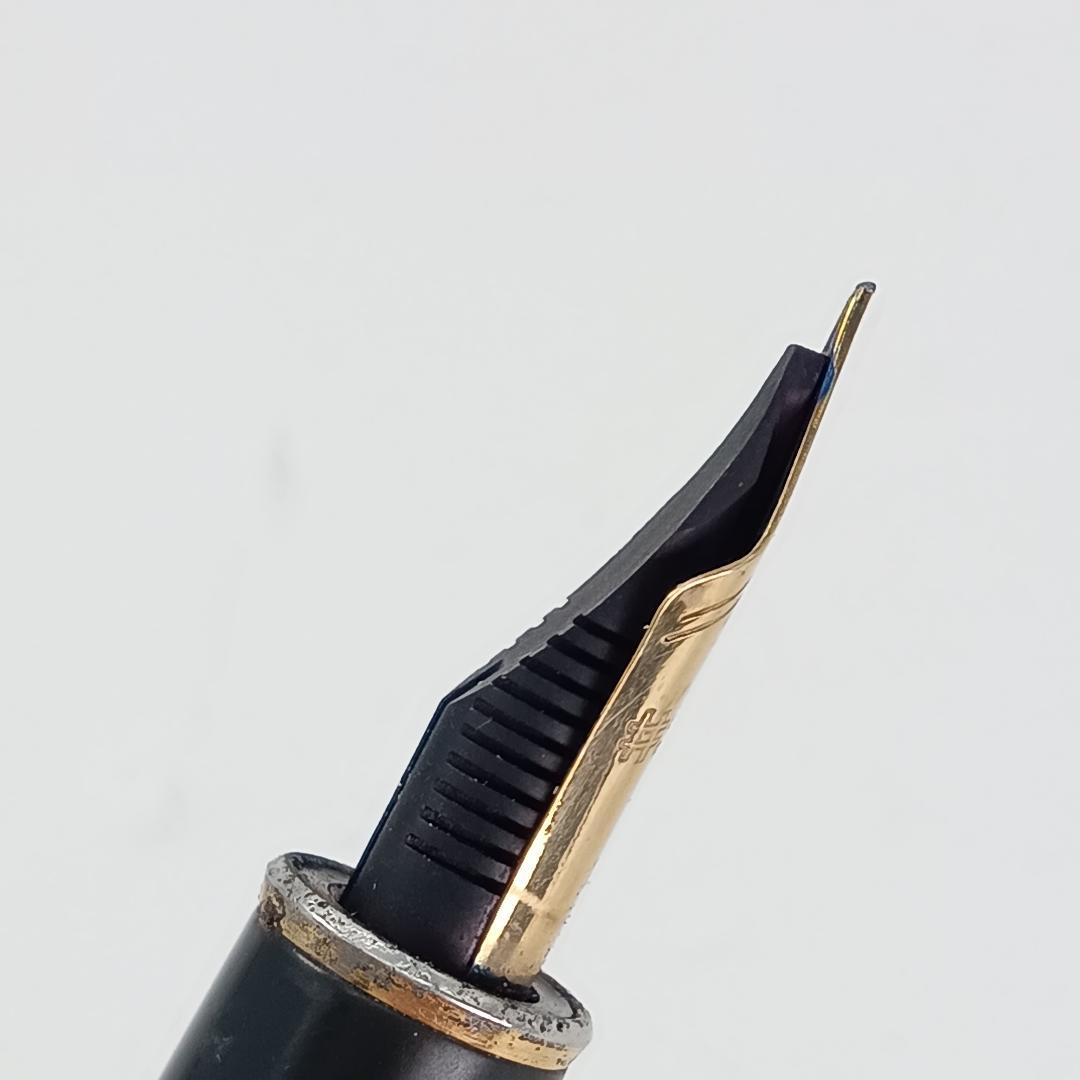 稀少 PLATINUM プラチナ 14Ｋ 万年筆 ブラック 3776 マーブル