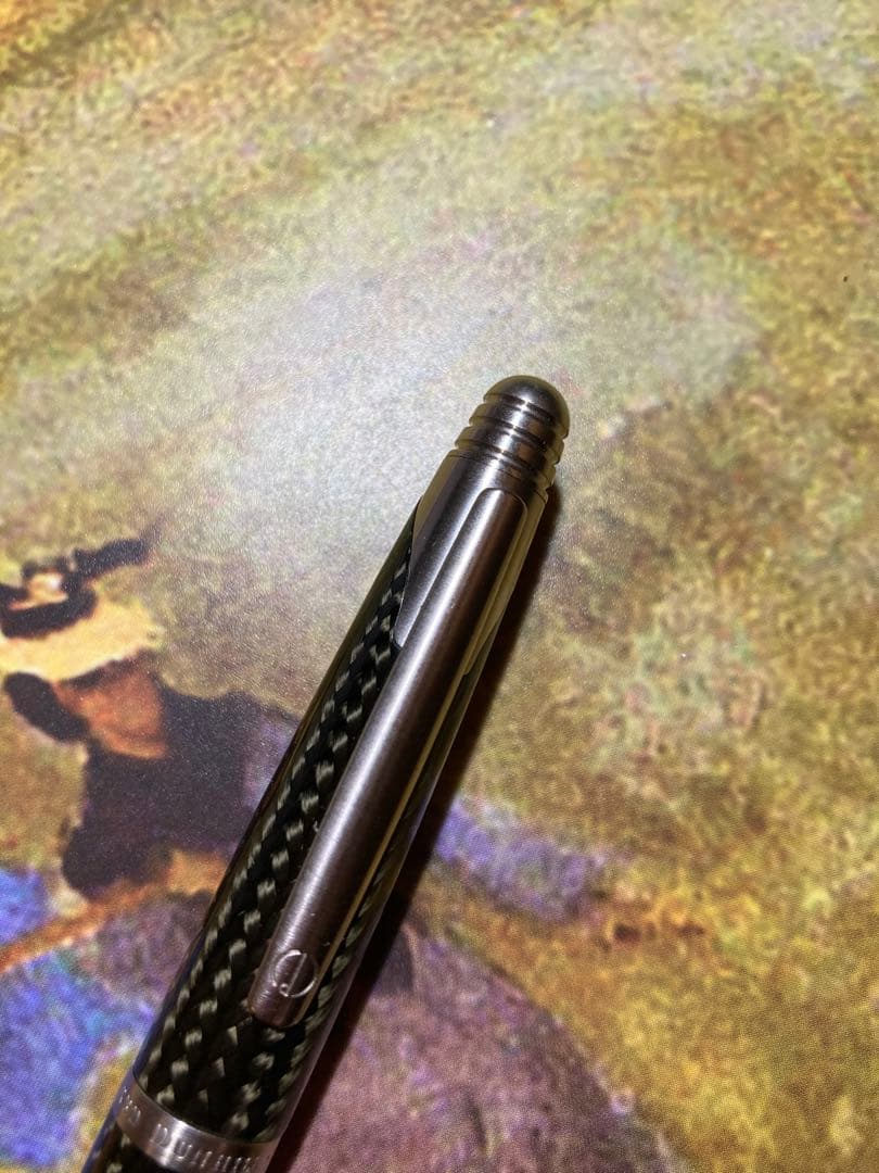 ダンヒル　ボールペン　カーボンファイバー　ブラッシュトパラジウムAD2000