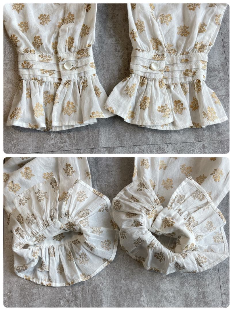 未使用級⭐️トゥモローランド カットワークブラウス　ピンタック　レース