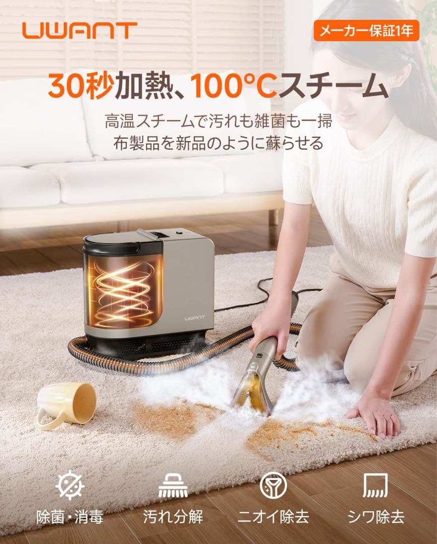 【新品未使用】スチームクリーナー 高温リンサークリーナー プロ仕様ブラシセット