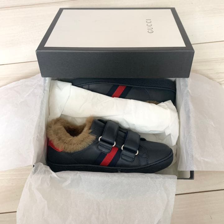 GUCCI エース　スニーカー　ファー付　チルドレンズ