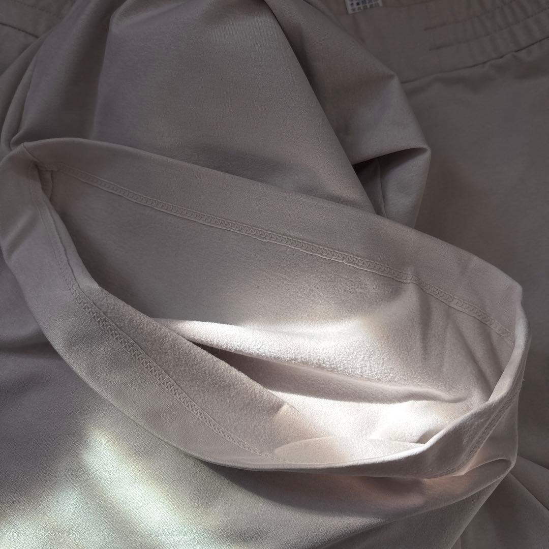 Airy Fit 裏起毛 ワイドパンツ ロング L ホワイトムスク