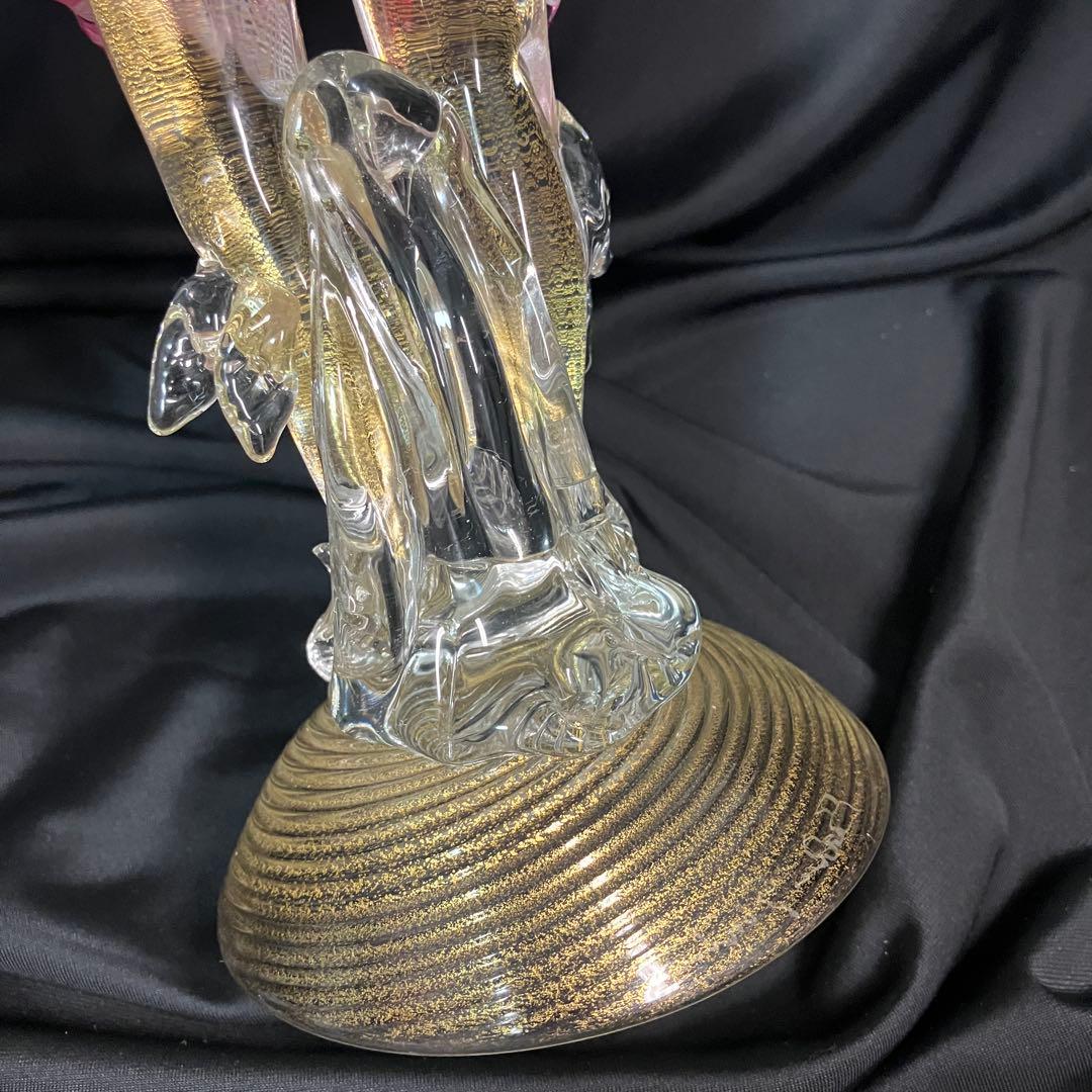 【匿名配送/希少】ベネチアングラス/ムラーノ/金彩/大型フィギュリン/工芸品
