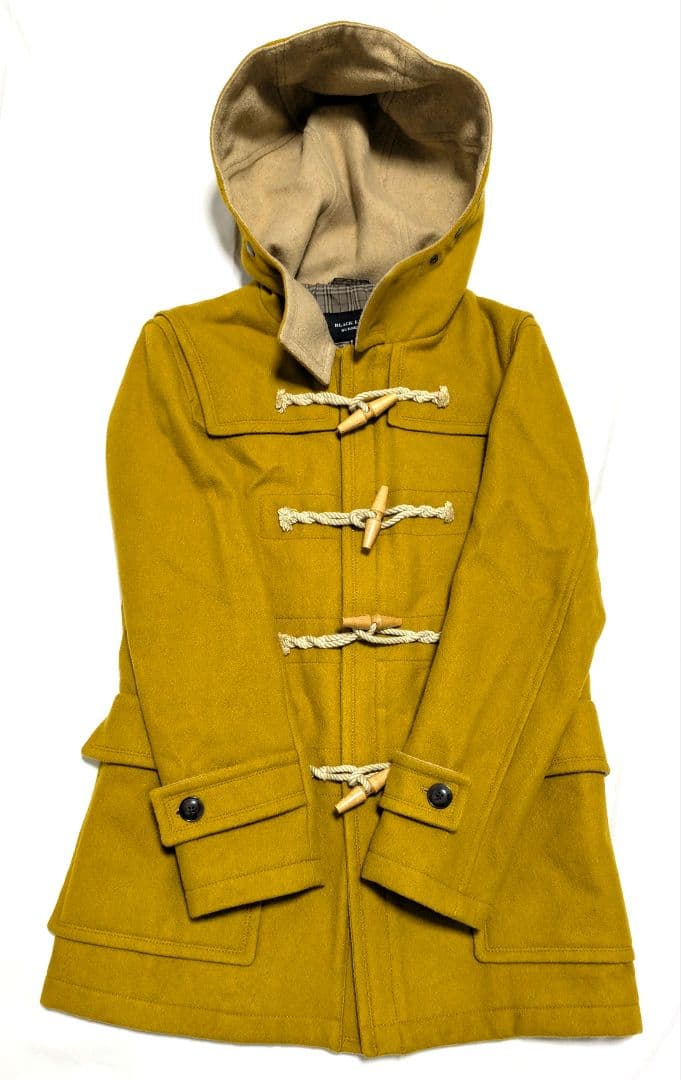 バーバリーブラックレーベル ダッフルコート ノバチェック マスタード M