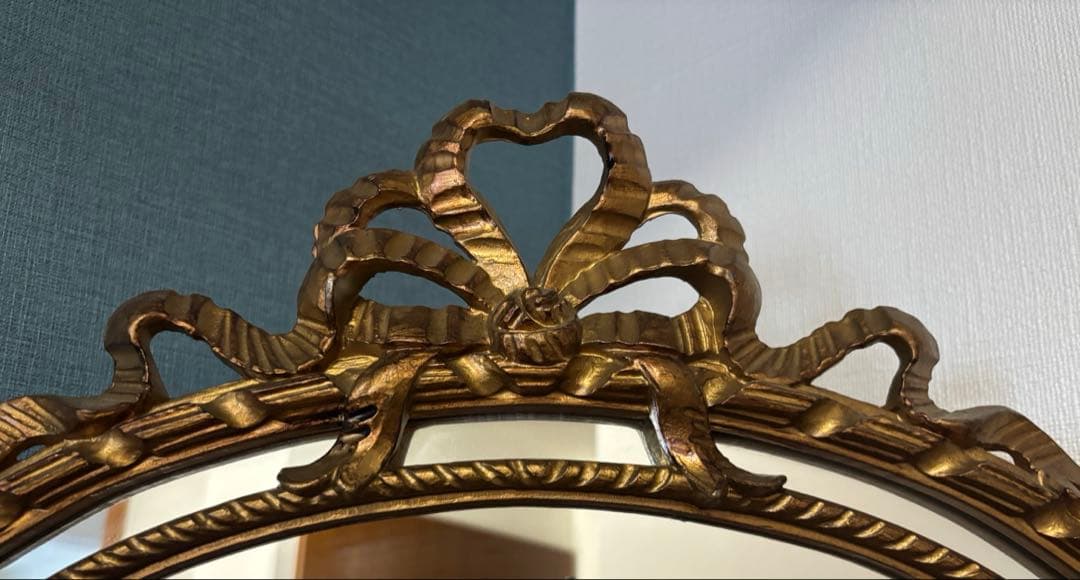 金運を呼ぶ⭐︎クラシック金色楕円形ミラー