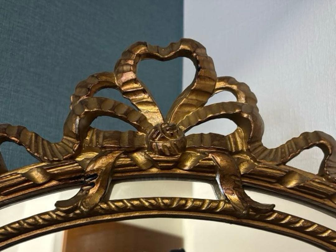 金運を呼ぶ⭐︎クラシック金色楕円形ミラー