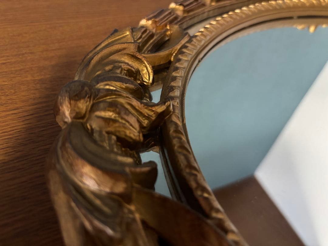 金運を呼ぶ⭐︎クラシック金色楕円形ミラー