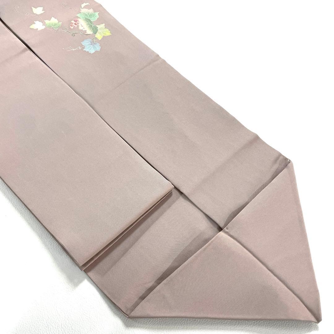 専用帯6229 ●高級 正絹 落款 作家物 塩瀬 友禅 名古屋仕立て名古屋帯葡萄