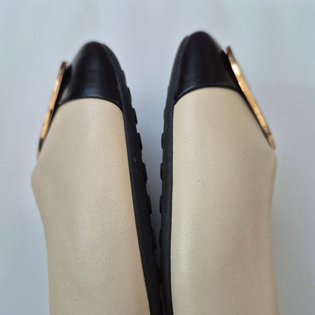 美品✨トリーバーチ TORY BURCH クレア キャップトゥ バレエ US7