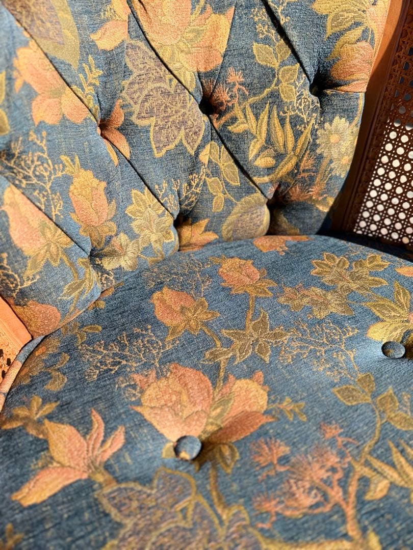 KZ030 【廃盤】三越ブルージュ　カントリーハウス　ラタン　籐　1Pソファ