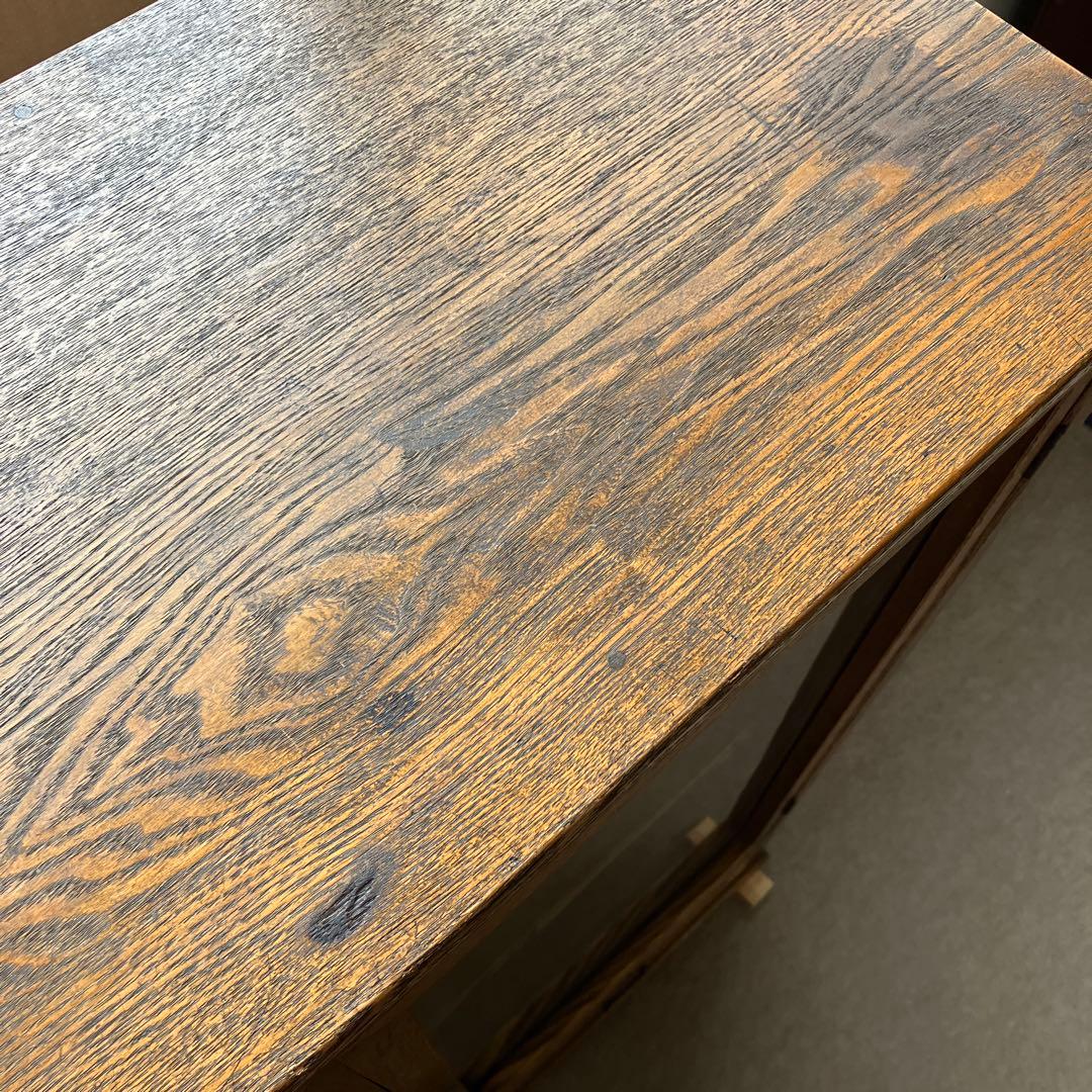 昭和レトロな引き出し付きガラス棚（飾り棚や本棚に）