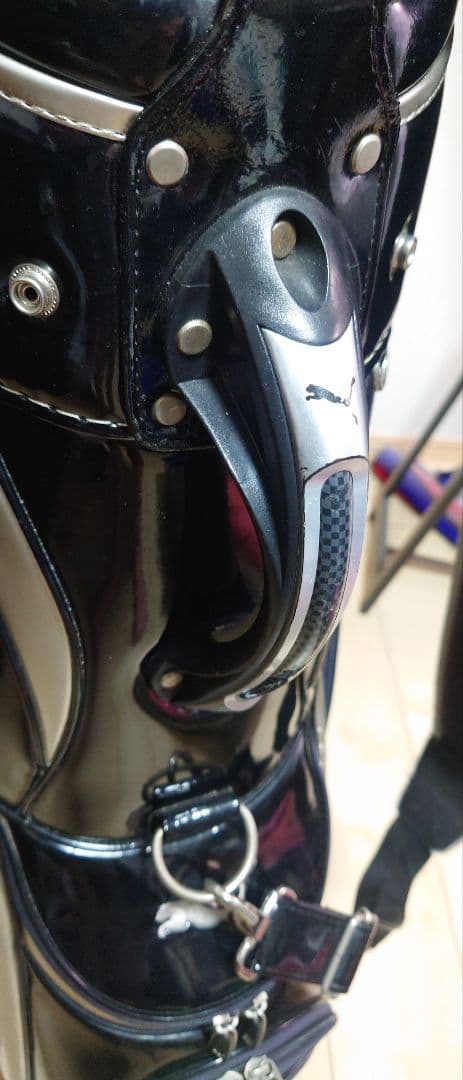 ※かーぴん PUMA キャディバッグ 黒 シルバー