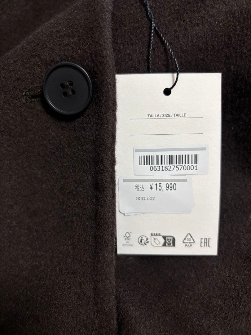 新品タグ付⭐︎ZARA ザラ ウール ショートスカーフコート ブラウン