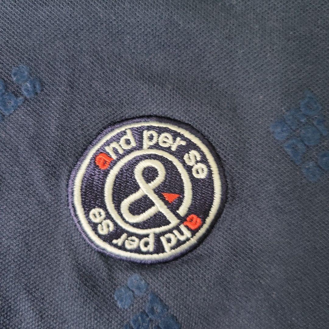 美品　and per se ネイビー 長袖ポロシャツ　LL　メンズ