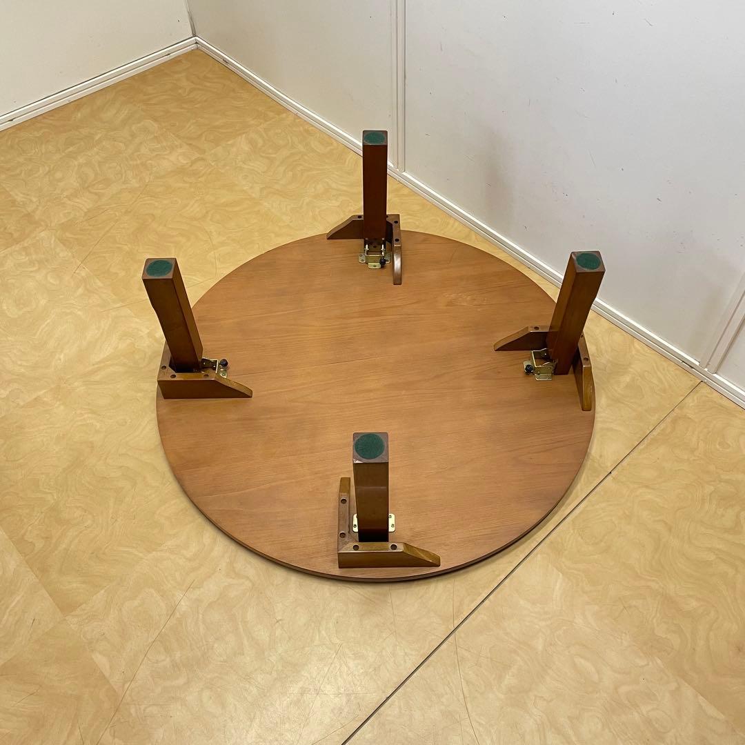 丸テーブル 幅90センチ 折りたたみ 丸ちゃぶ台 折り畳み 座卓 木製 レトロ