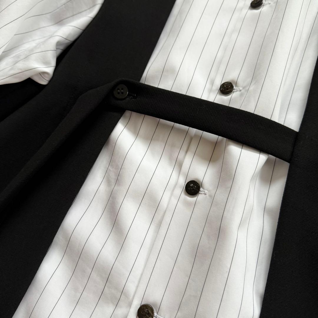 美品✨2023AW エンフォルド　ダブルクロス コンビプルオーバーシャツ38