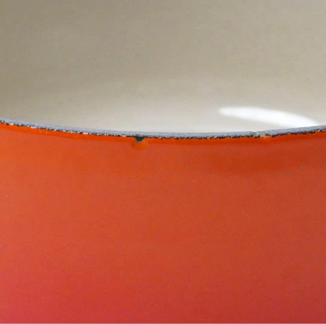 【美品】LE CREUSET　ココット ロンド オレンジ　20cm