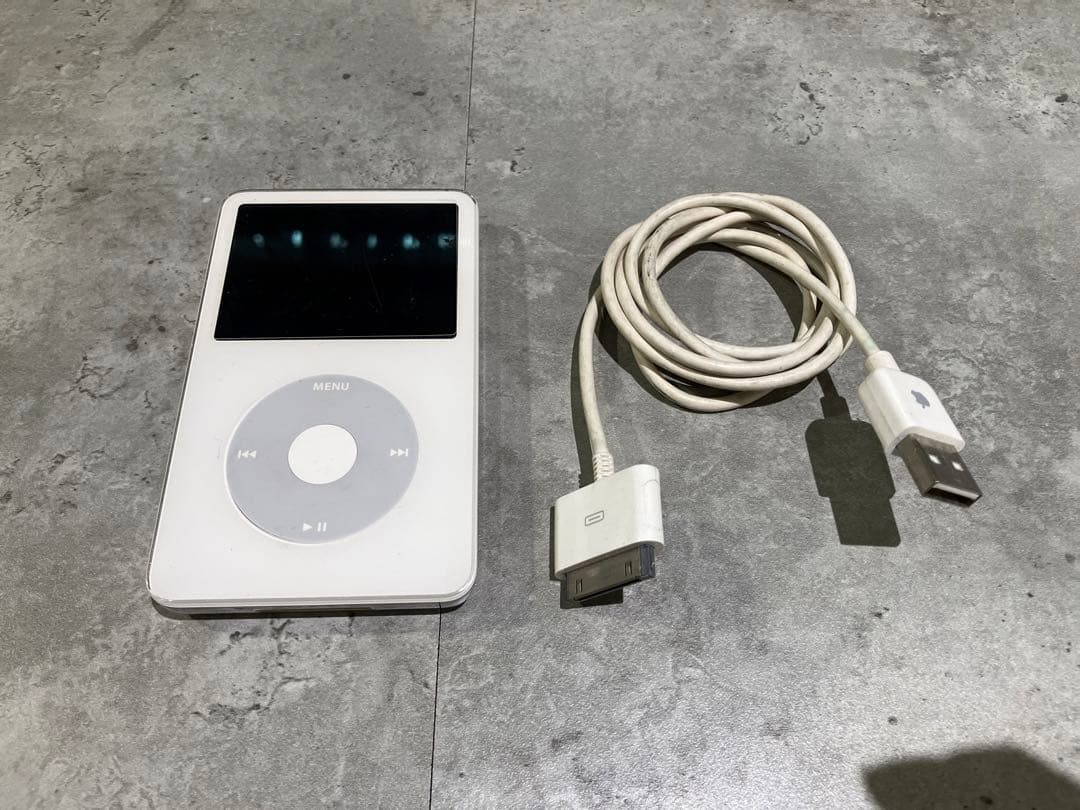 【平成レトロ】iPod Classic ホワイト 30GB USBケーブル付き