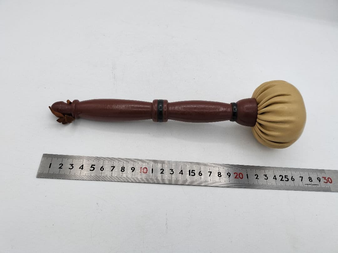 c763 銅鑼 大 バチ付 紙箱 茶道具 古物