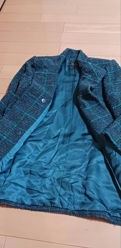 美品 レリアン コート 9 11 13 13+ 高級イタリア製生地 チェック柄