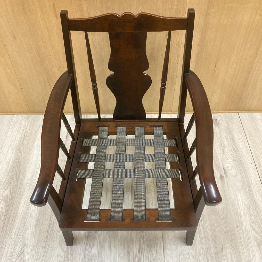 北海道民芸家具 樺無垢材 1人掛けソファ 1Pソファ A