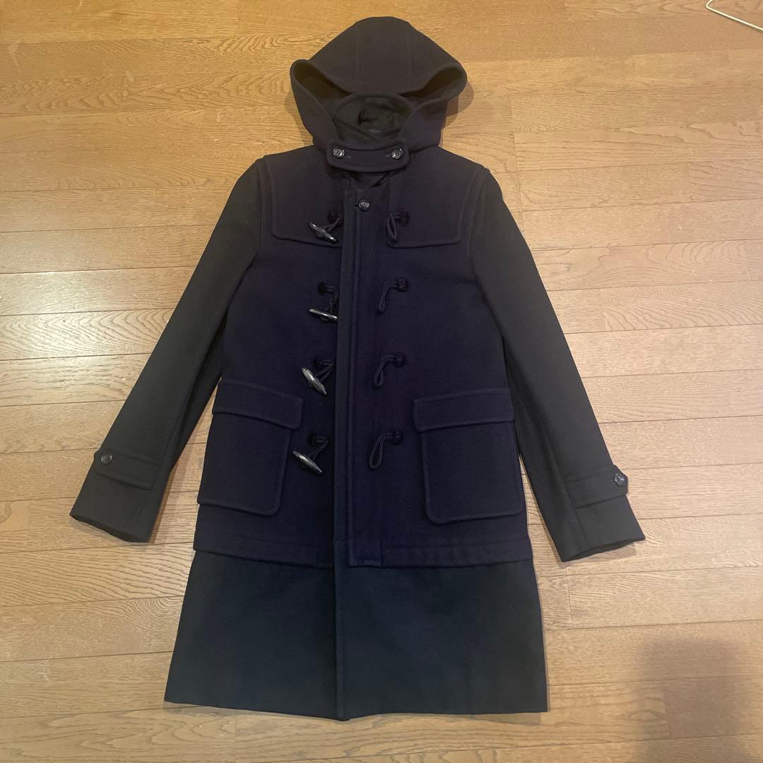 コムデギャルソンオムプリュス　ドッキングダッフルコート　黒X濃紺