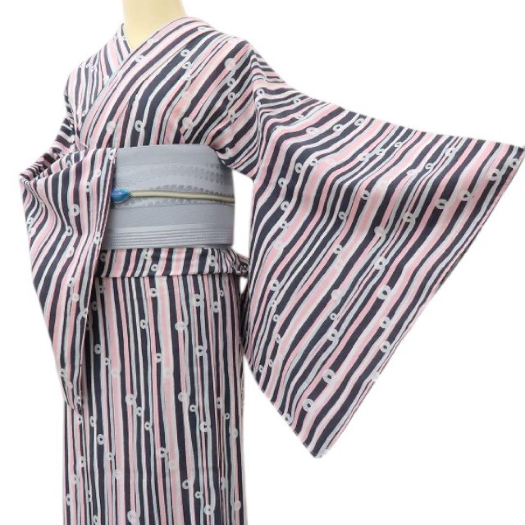 織衣✺新品 竺仙 縦縞 トールサイズ 高級浴衣 着物 A2304