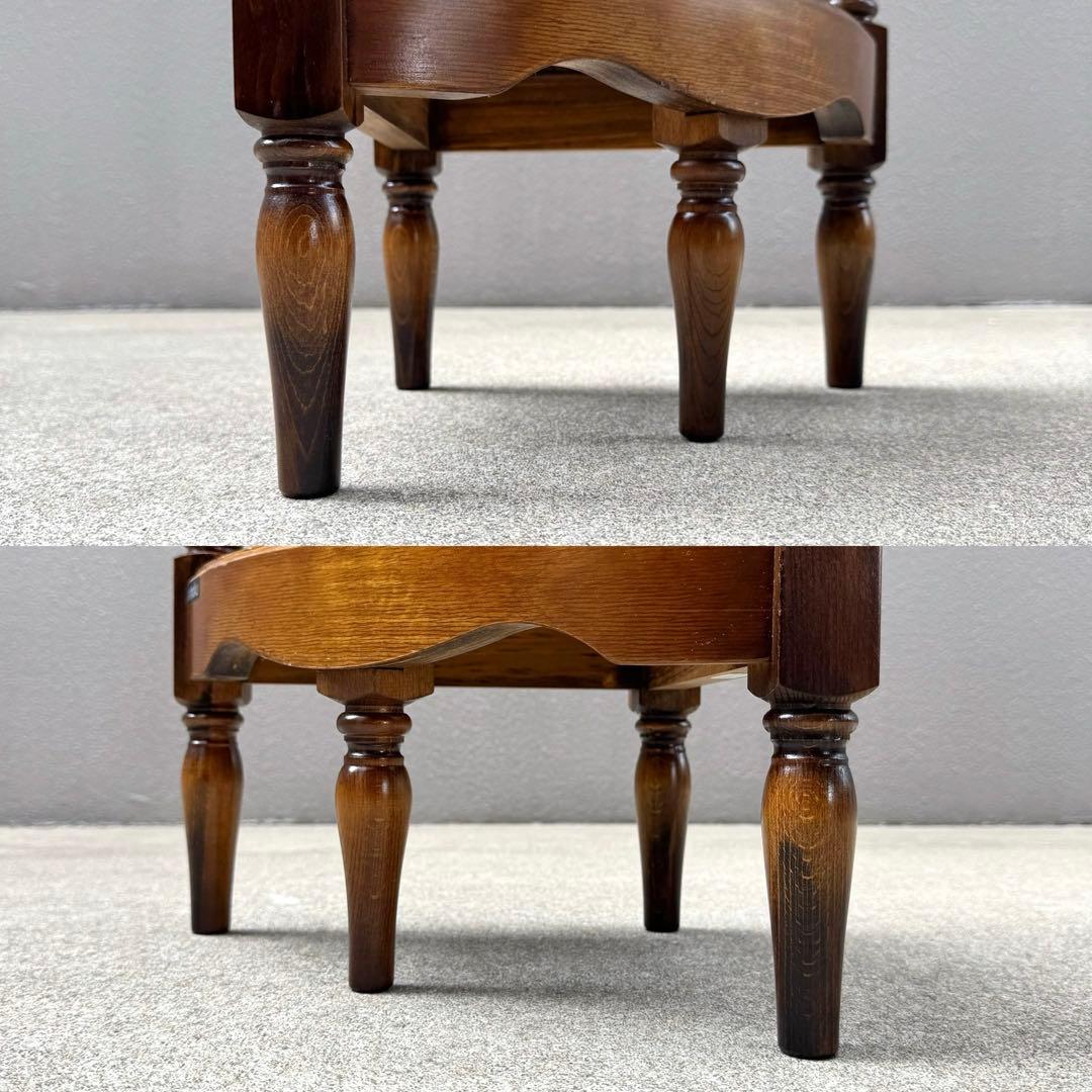 カリモク コロニアル コーナーラック アンティーク ビンテージ ラック ろくろ脚