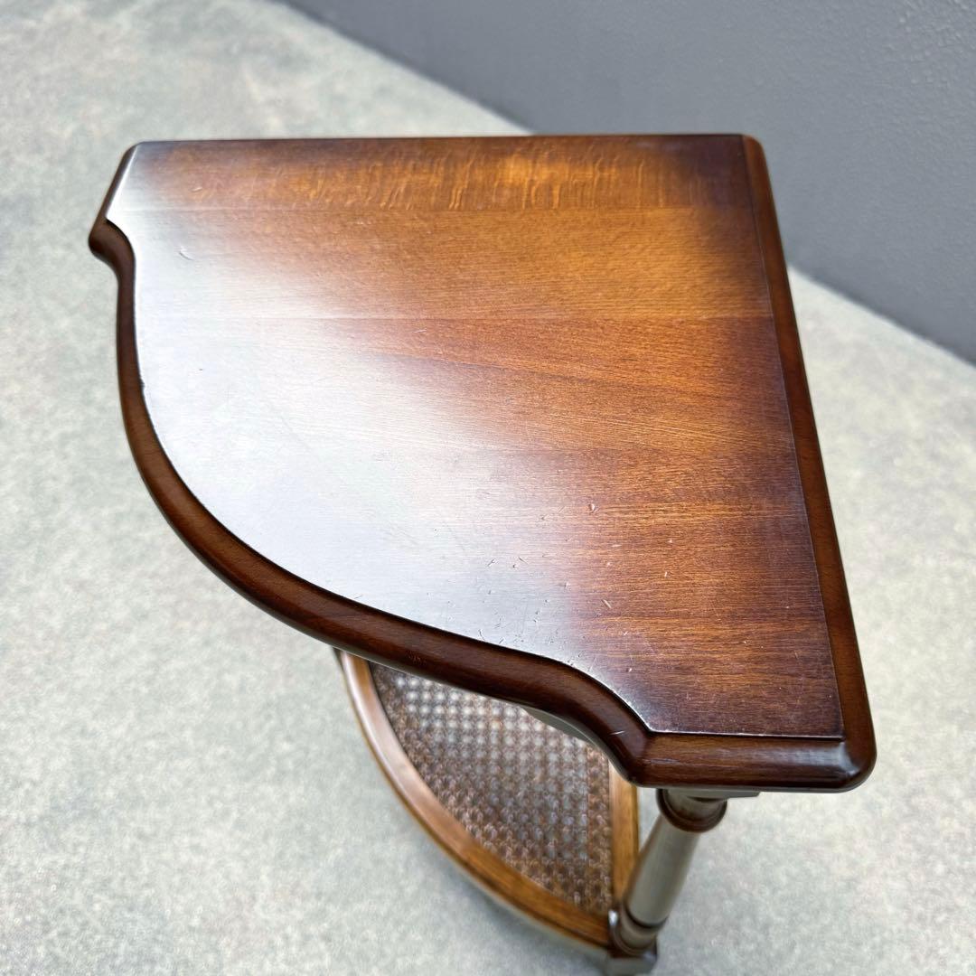 カリモク コロニアル コーナーラック アンティーク ビンテージ ラック ろくろ脚